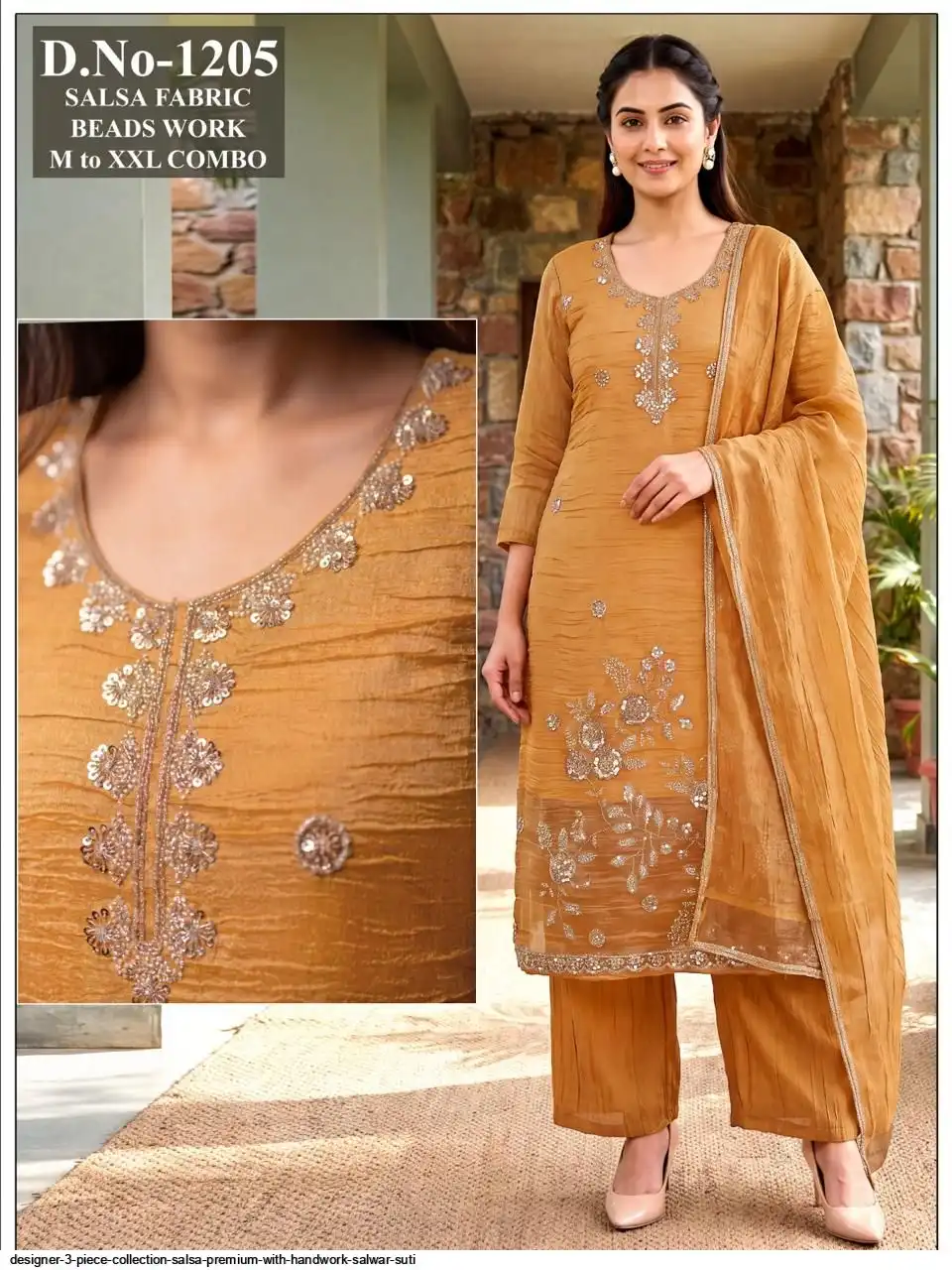 DESIGNER 3 PIECE COLLECTION SALSA PREMIUM WITH HANDWORK SALWAR SUTI F