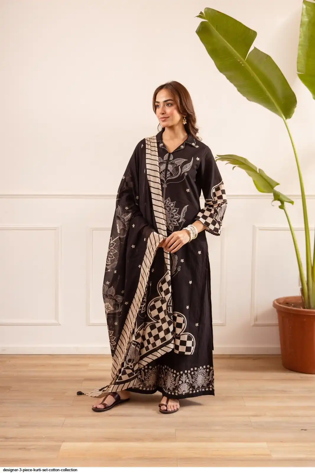 DESIGNER 3 PIECE KURTI SET COTTON COLLECTION C