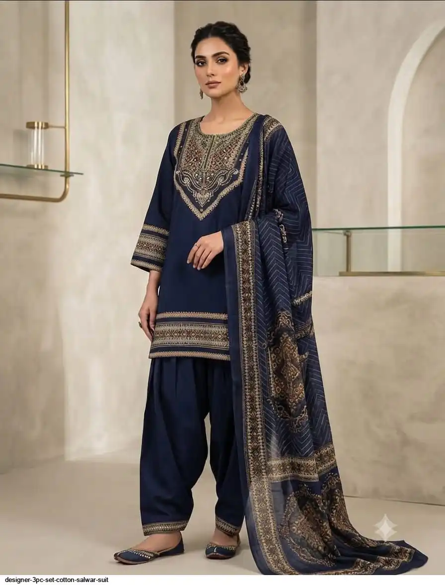 DESIGNER 3PC SET COTTON SALWAR SUIT H