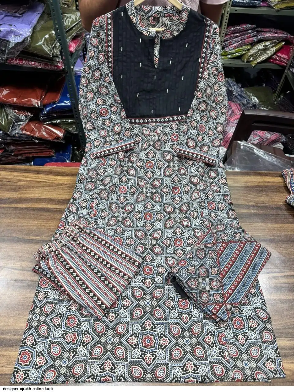 DESIGNER AJRAKH COTTON KURTI 1