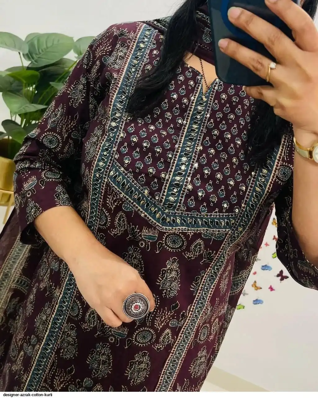 DESIGNER AZRAK COTTON KURTI