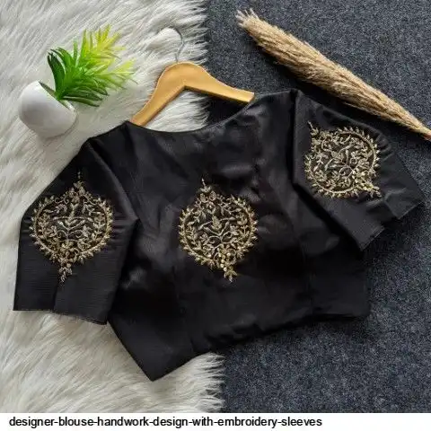 DESIGNER BLOUSE HANDWORK DESIGN WITH EMBROIDERY SLEEVES 2