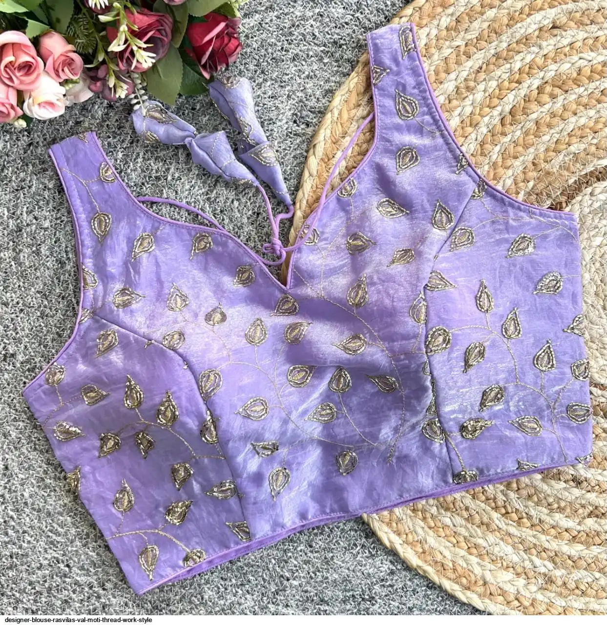 DESIGNER BLOUSE RASVILAS VAL MOTI THREAD WORK STYLE 8