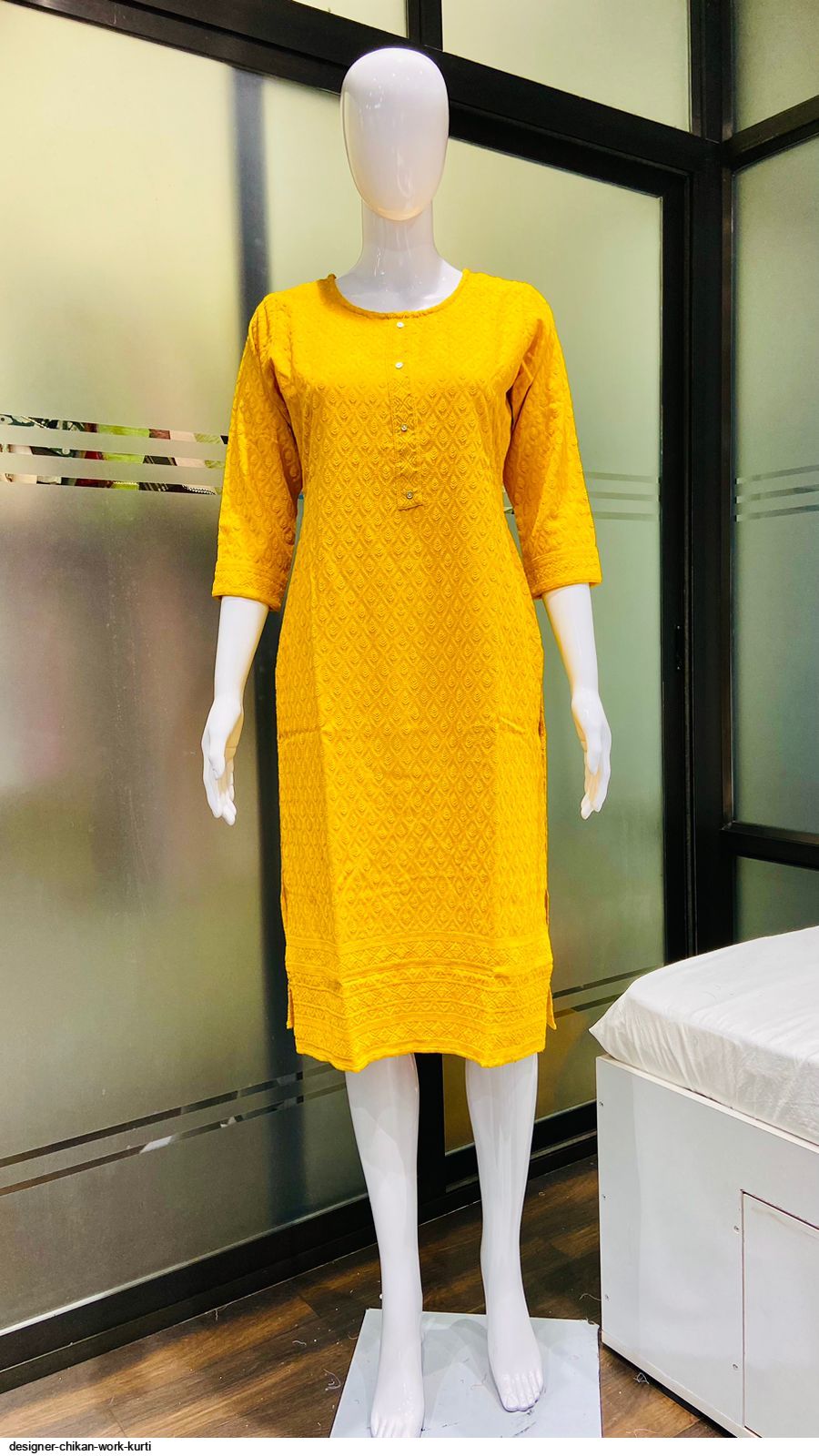 DESIGNER CHIKAN WORK KURTI
