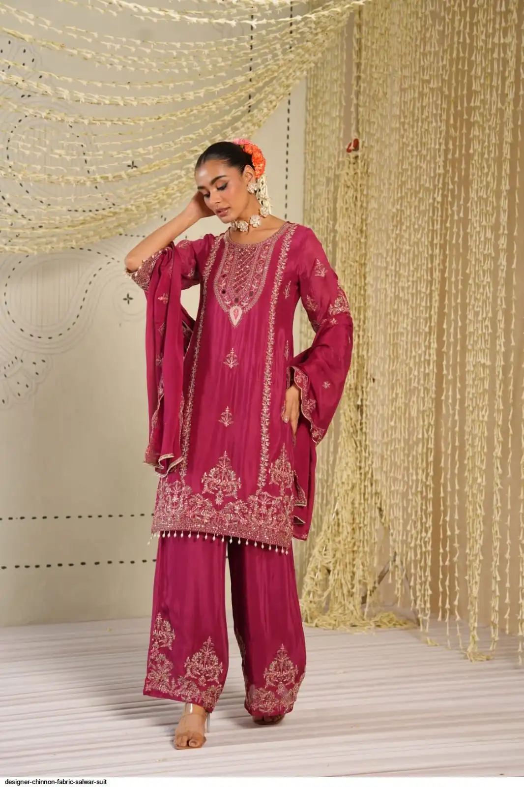 DESIGNER CHINNON FABRIC SALWAR SUIT B