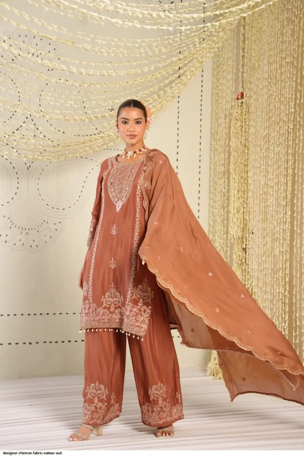 DESIGNER CHINNON FABRIC SALWAR SUIT D