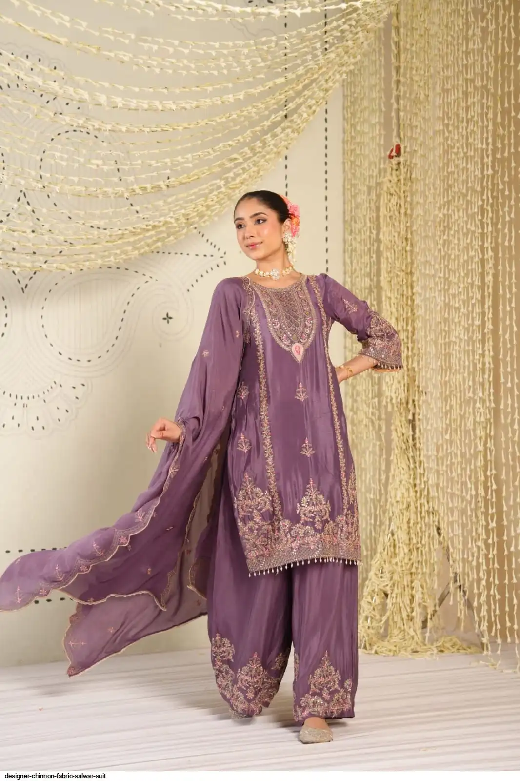 DESIGNER CHINNON FABRIC SALWAR SUIT E