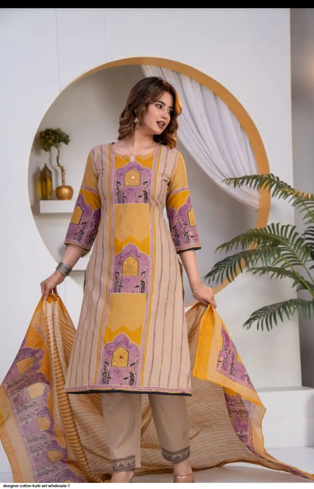 DESIGNER COTTON KURTI SET WHOLESALE 1 B