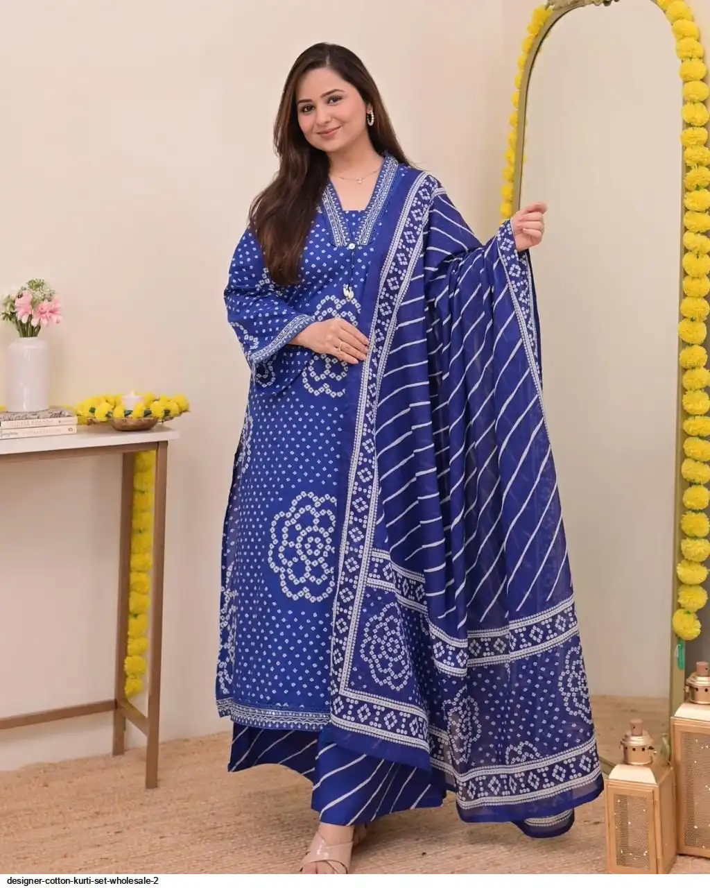 DESIGNER COTTON KURTI SET WHOLESALE 2 C