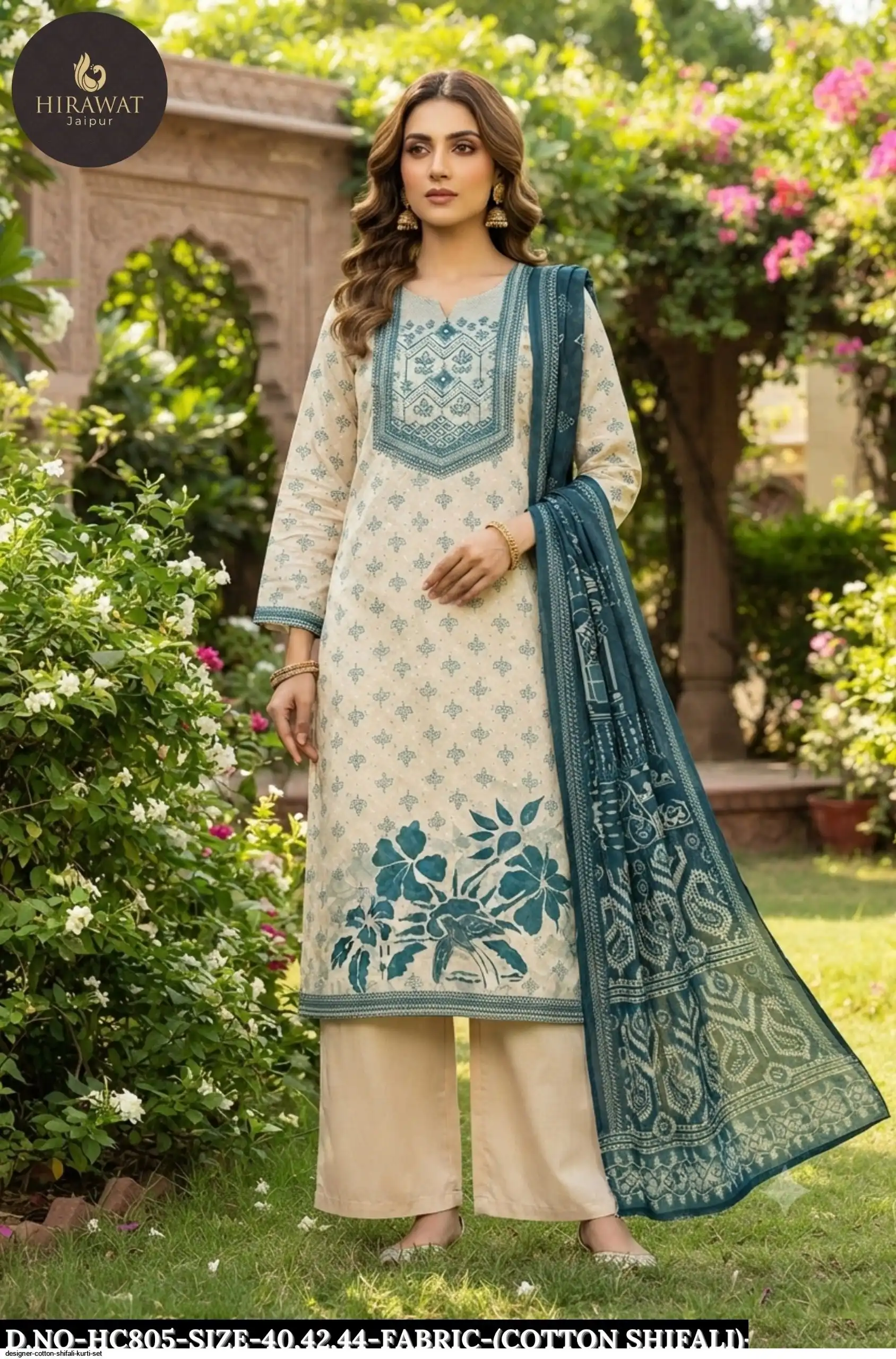 DESIGNER COTTON SHIFALI KURTI SET HC805