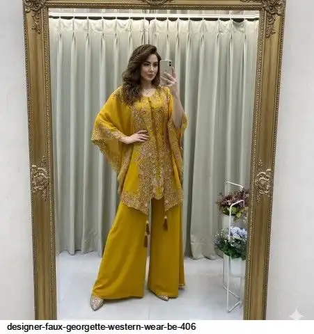 DESIGNER FAUX GEORGETTE WESTERN WEAR BE 406 C