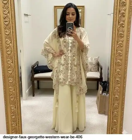 DESIGNER FAUX GEORGETTE WESTERN WEAR BE 406 D