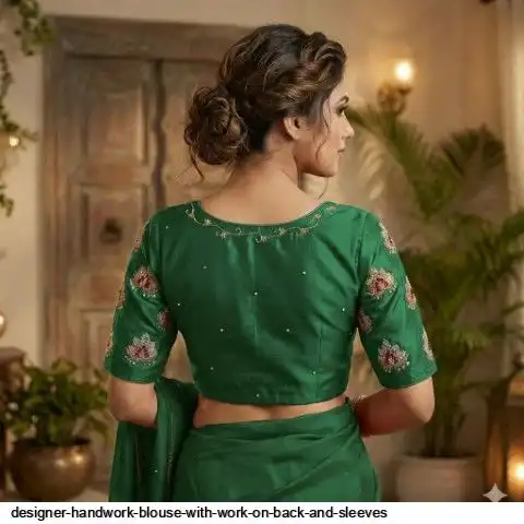 DESIGNER HANDWORK BLOUSE WITH WORK ON BACK AND SLEEVES B