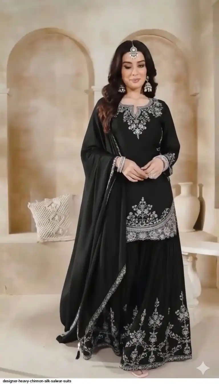 DESIGNER HEAVY CHINNON SILK SALWAR SUITS 3