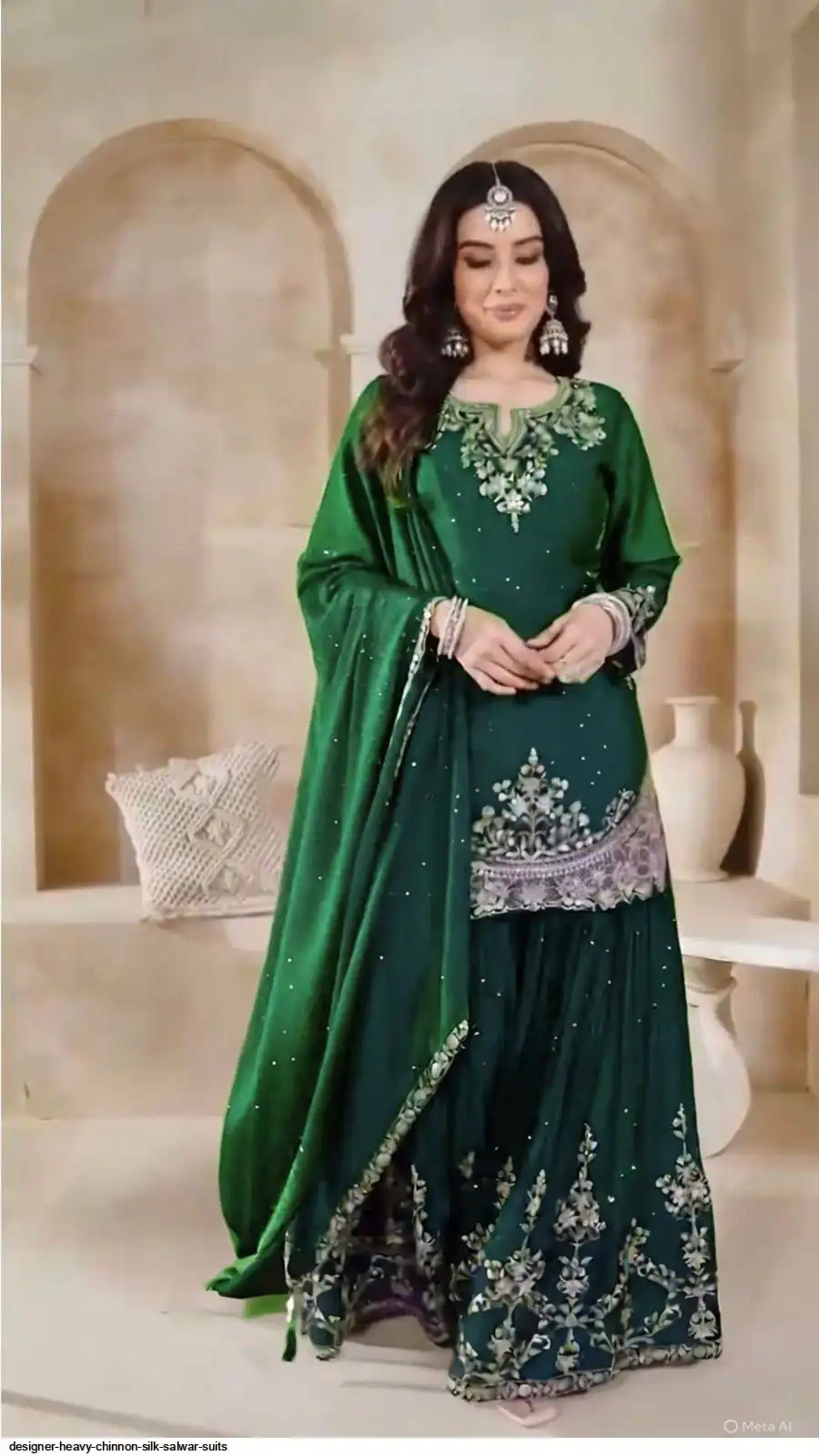 DESIGNER HEAVY CHINNON SILK SALWAR SUITS 5