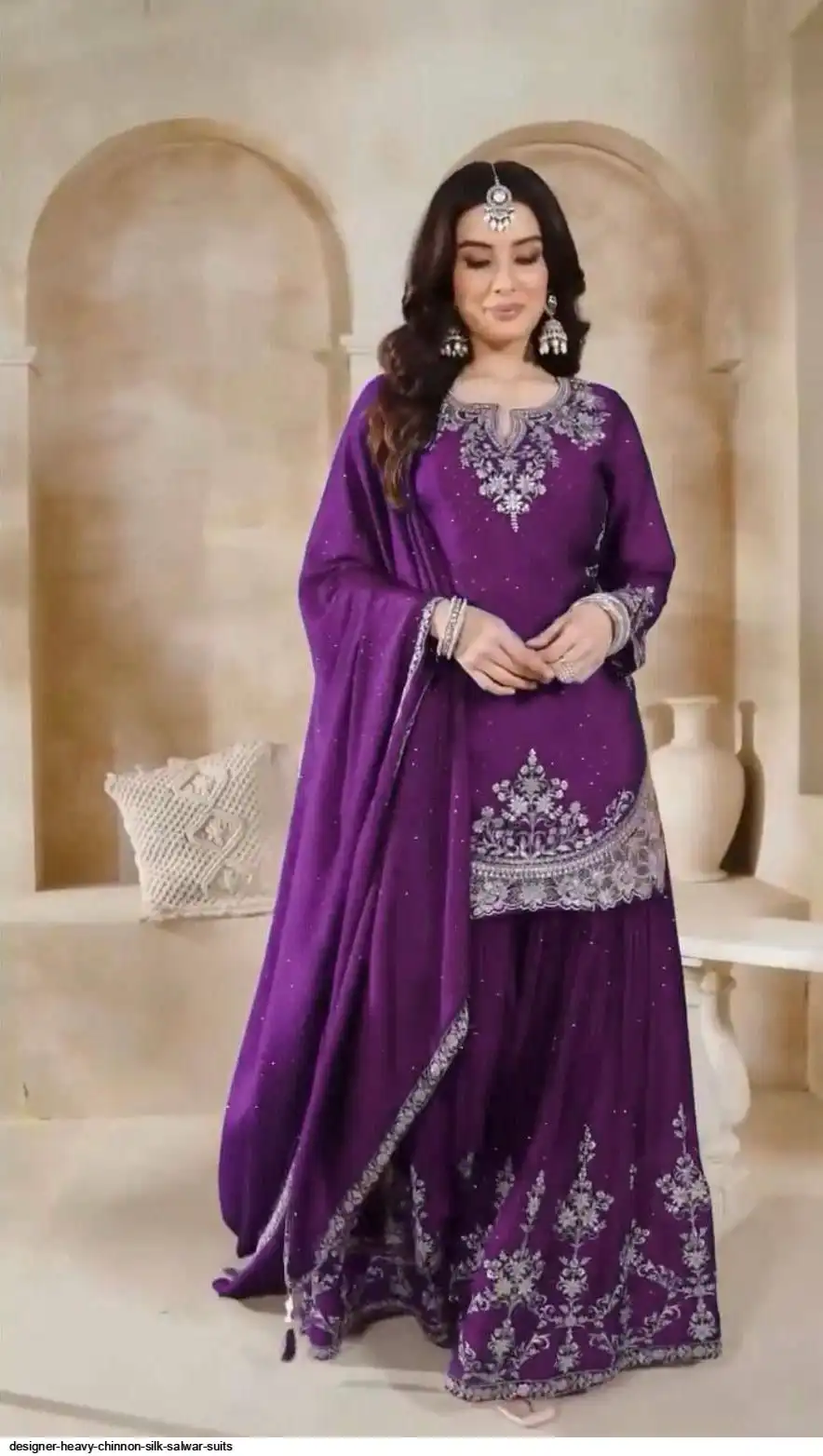 DESIGNER HEAVY CHINNON SILK SALWAR SUITS 8