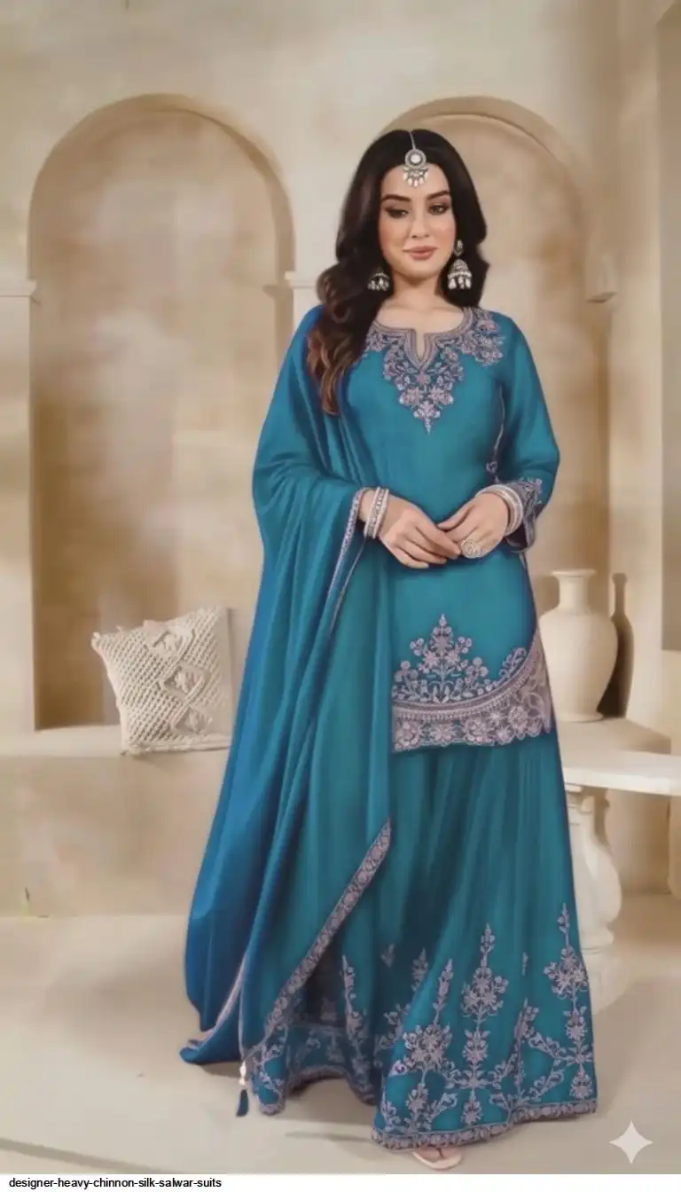 DESIGNER HEAVY CHINNON SILK SALWAR SUITS 2