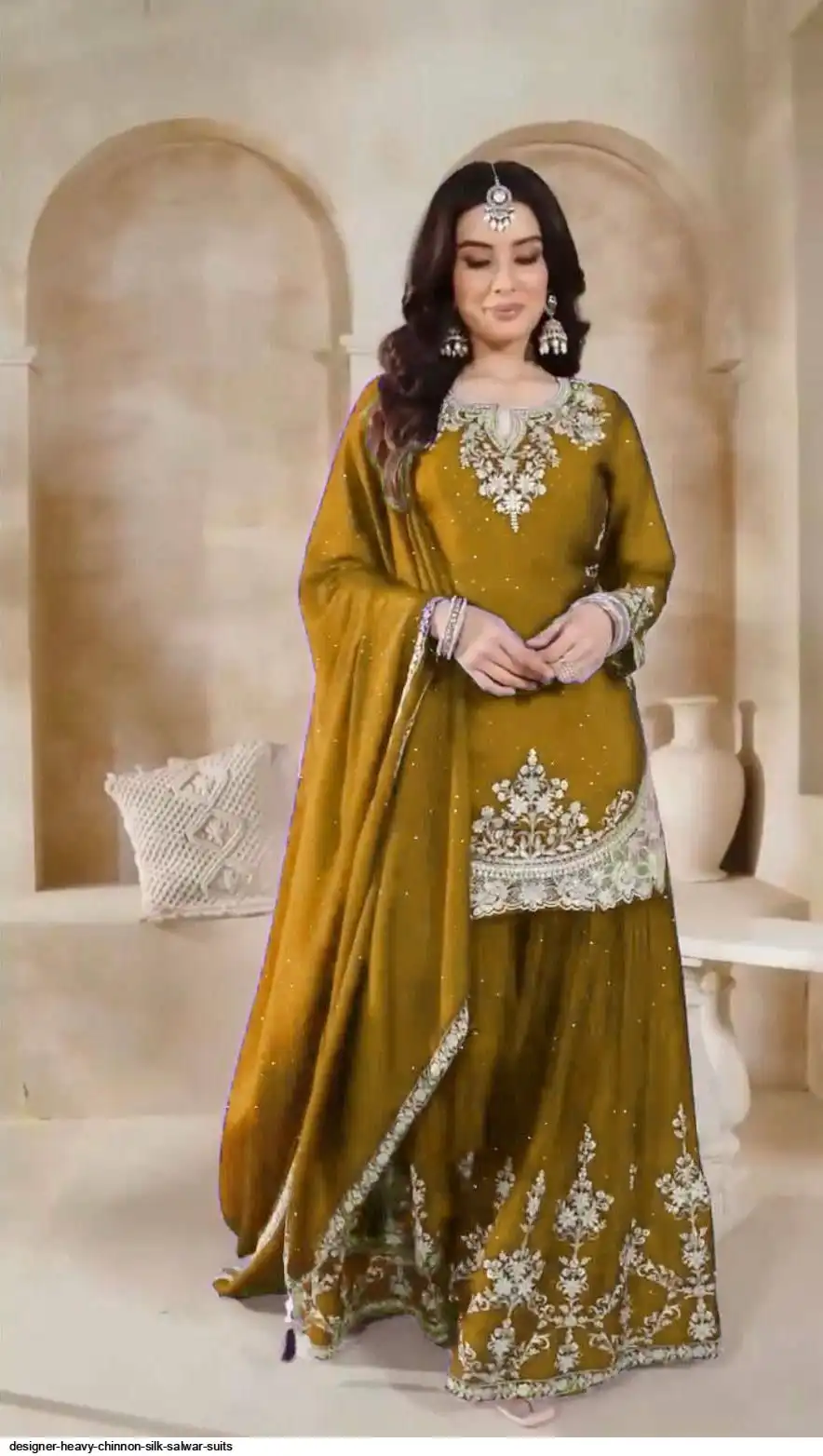 DESIGNER HEAVY CHINNON SILK SALWAR SUITS 7