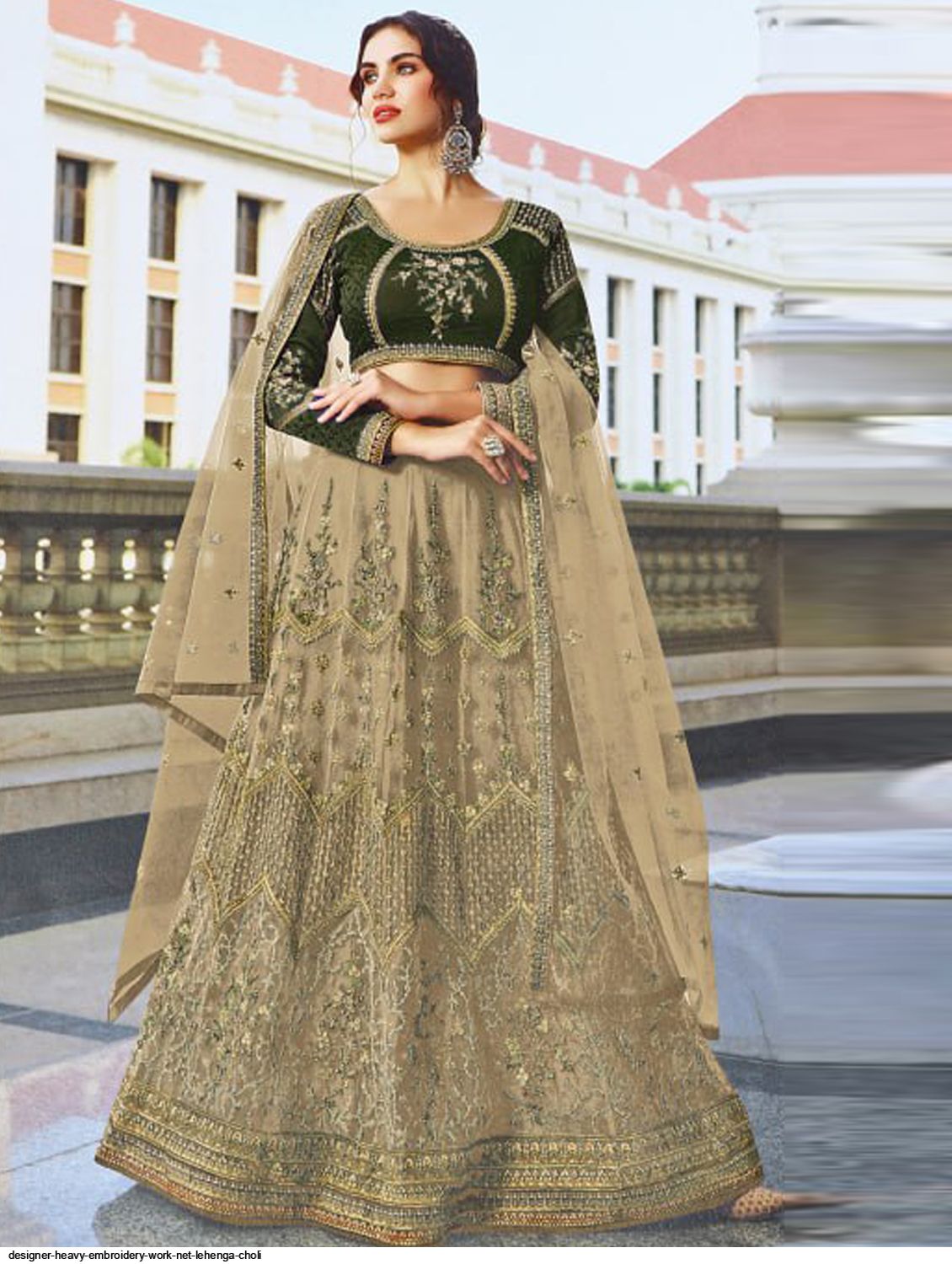 Heavy Zarkan And Mirror Work Grey Color Bridesmaid Lehenga Choli