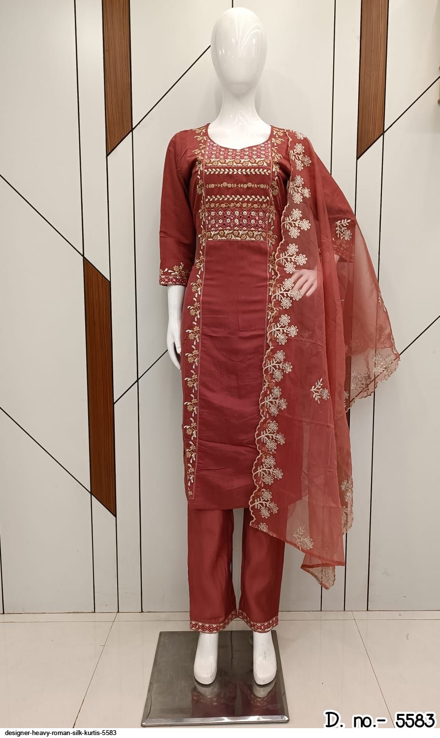 SURAMYA BY VEDYA BRAND SILK FABRIC FANCY EMBROIDERED WORK KURTI WITH SILK  PANT WHOLESALE AND DEALER