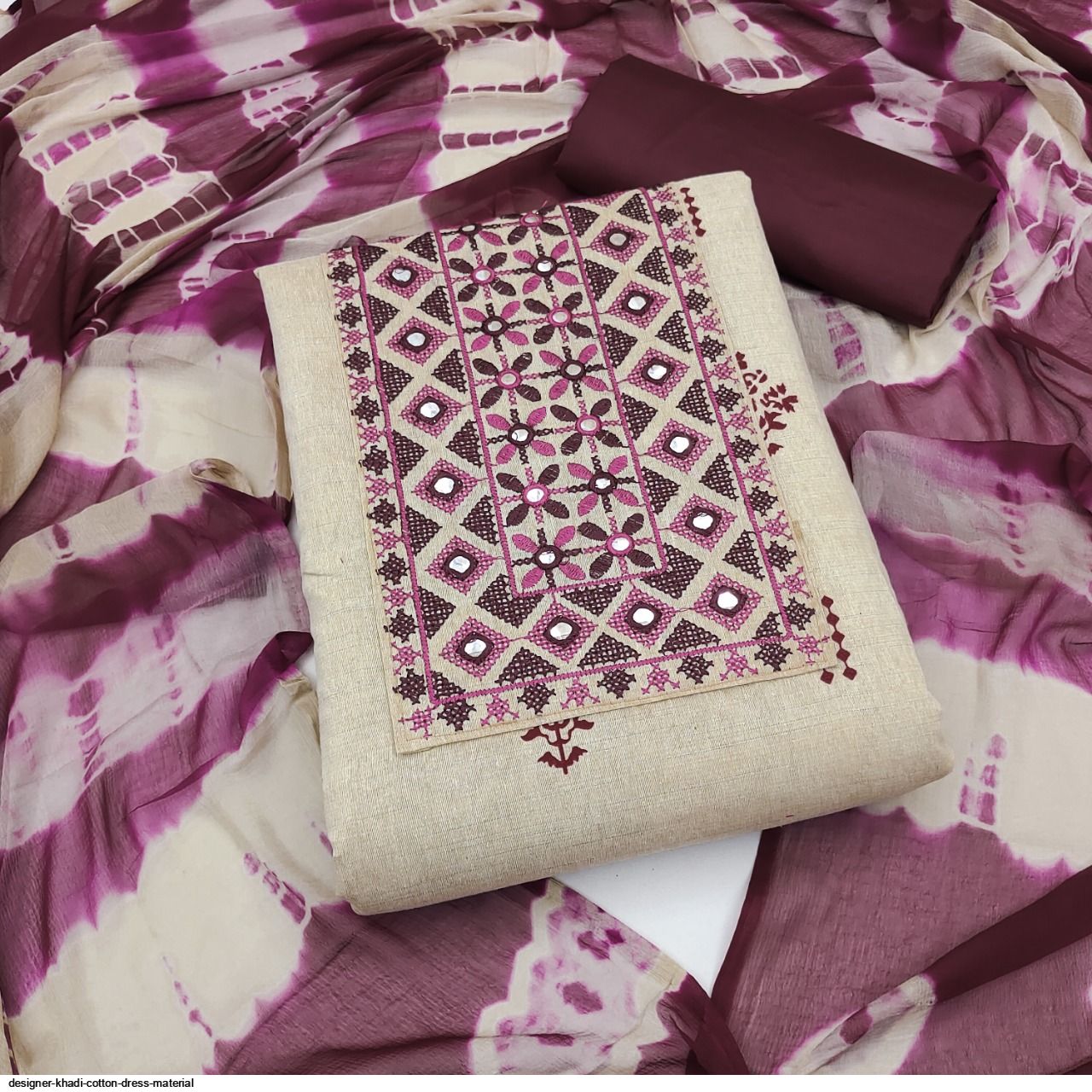 designer Khadi Cotton dress material
