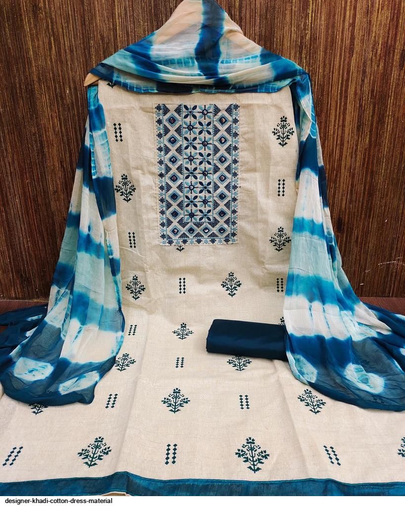 Khadi Cotton Dress Material at Rs 450 | Cotton Dress Material in Surat |  ID: 23956423848
