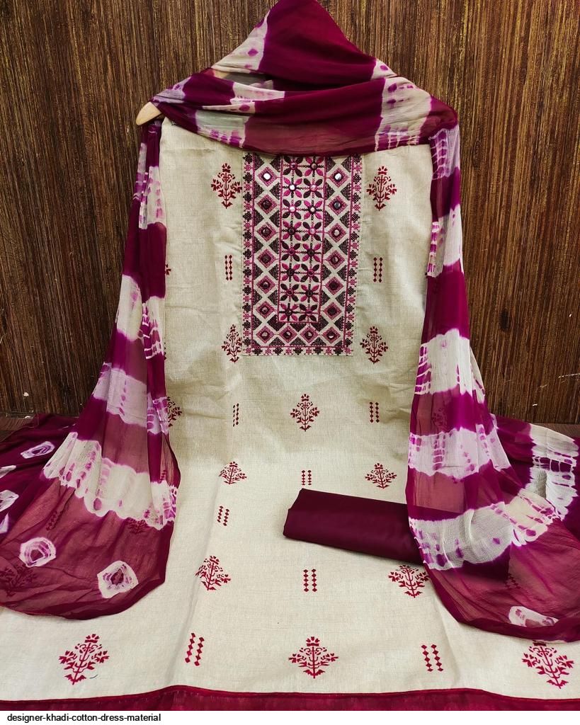 Khadi Cotton Dress Material at Rs 430/meter | Ikat Cotton Dress Material in  Surat | ID: 22532493355