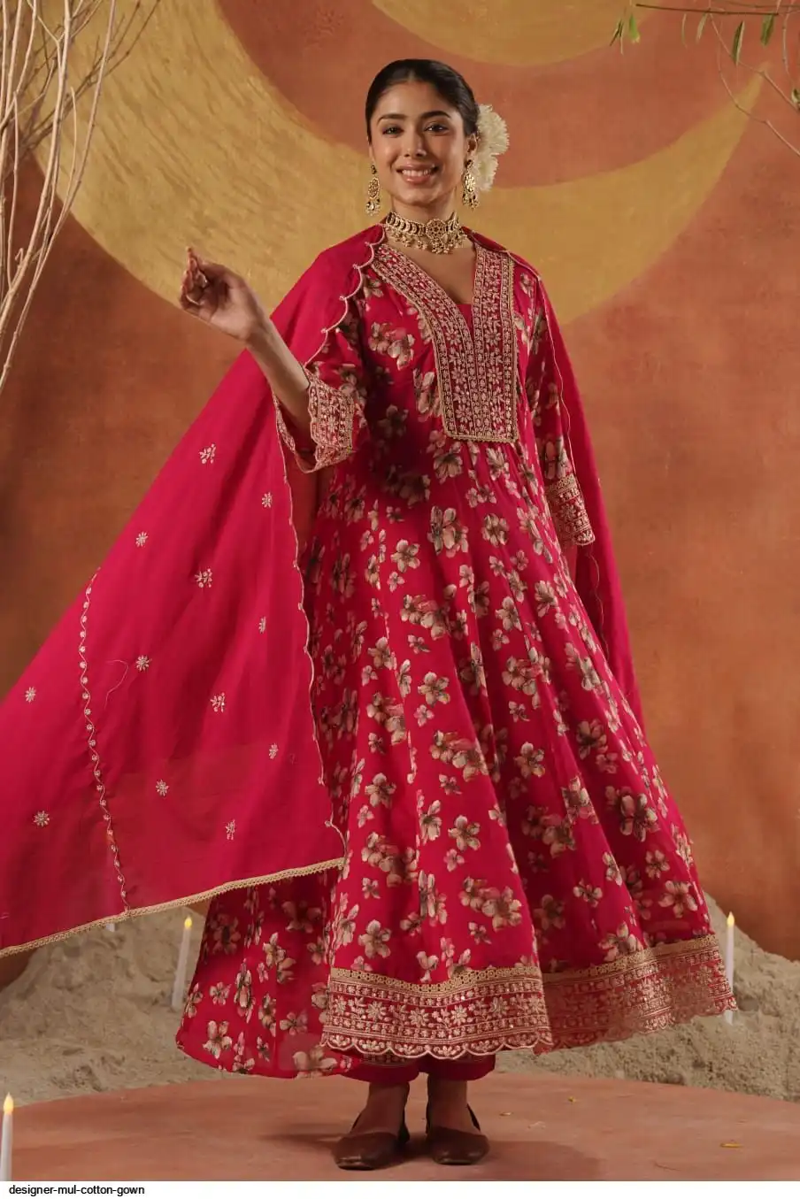 DESIGNER MUL COTTON GOWN D