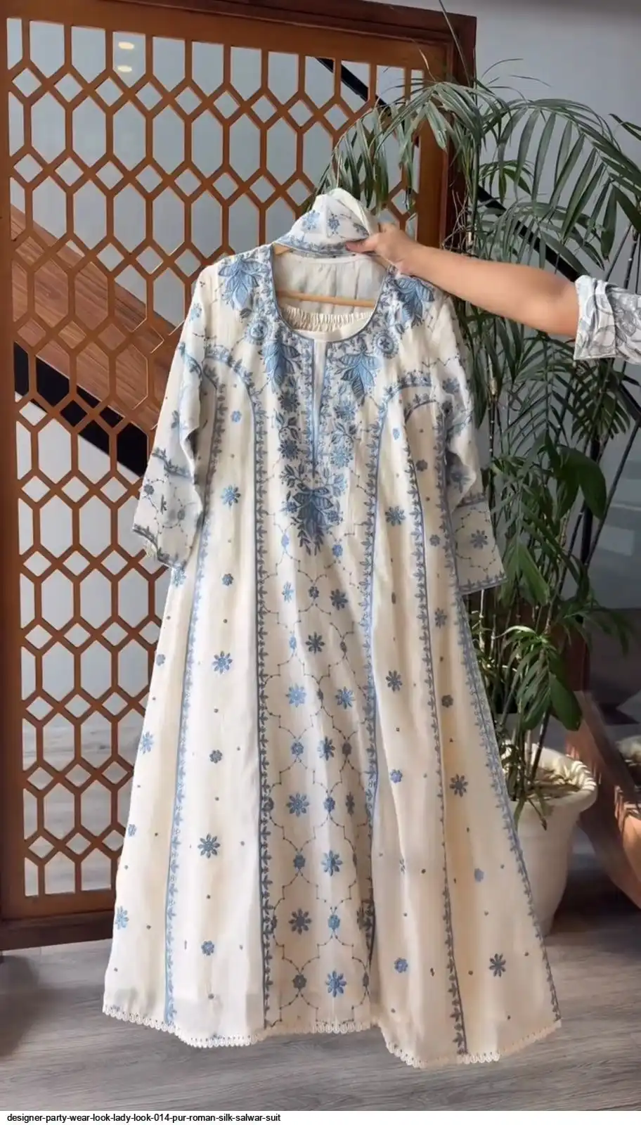 DESIGNER PARTY WEAR LOOK LADY LOOK 014 PUR ROMAN SILK SALWAR SUIT 1