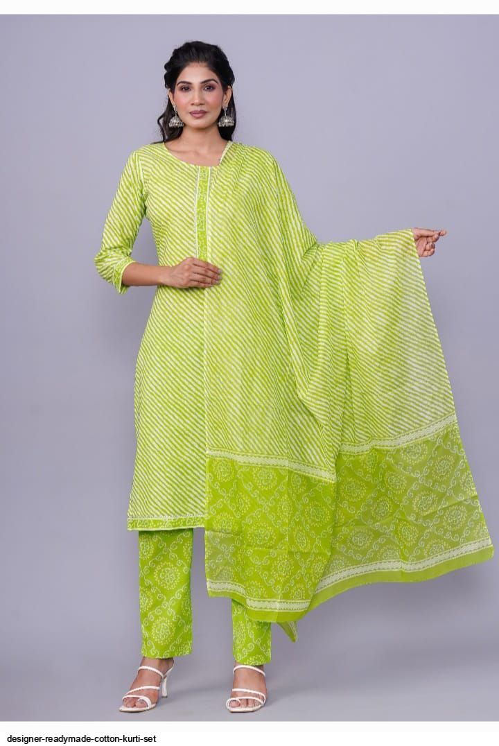 DESIGNER READYMADE COTTON KURTI SET