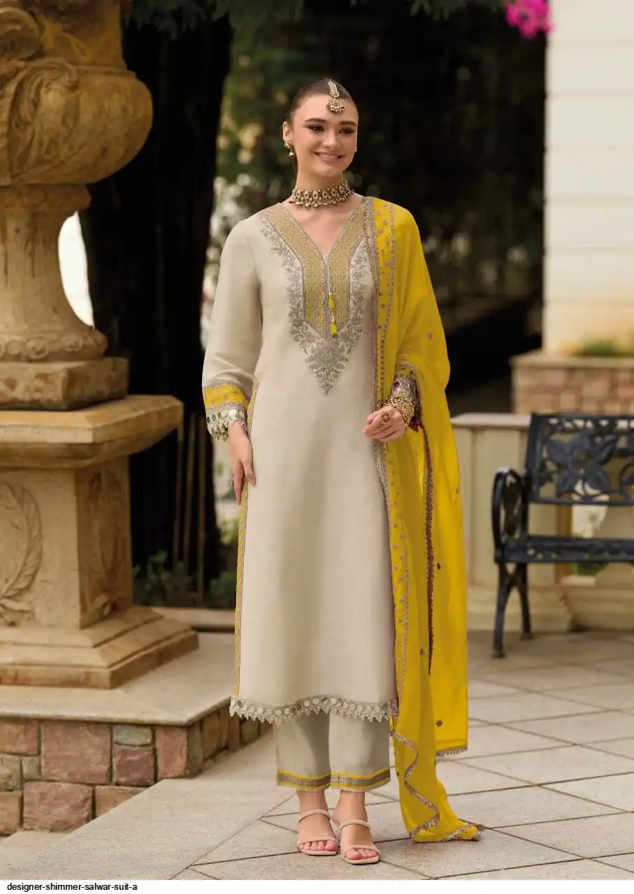 DESIGNER SHIMMER SALWAR SUIT A 1