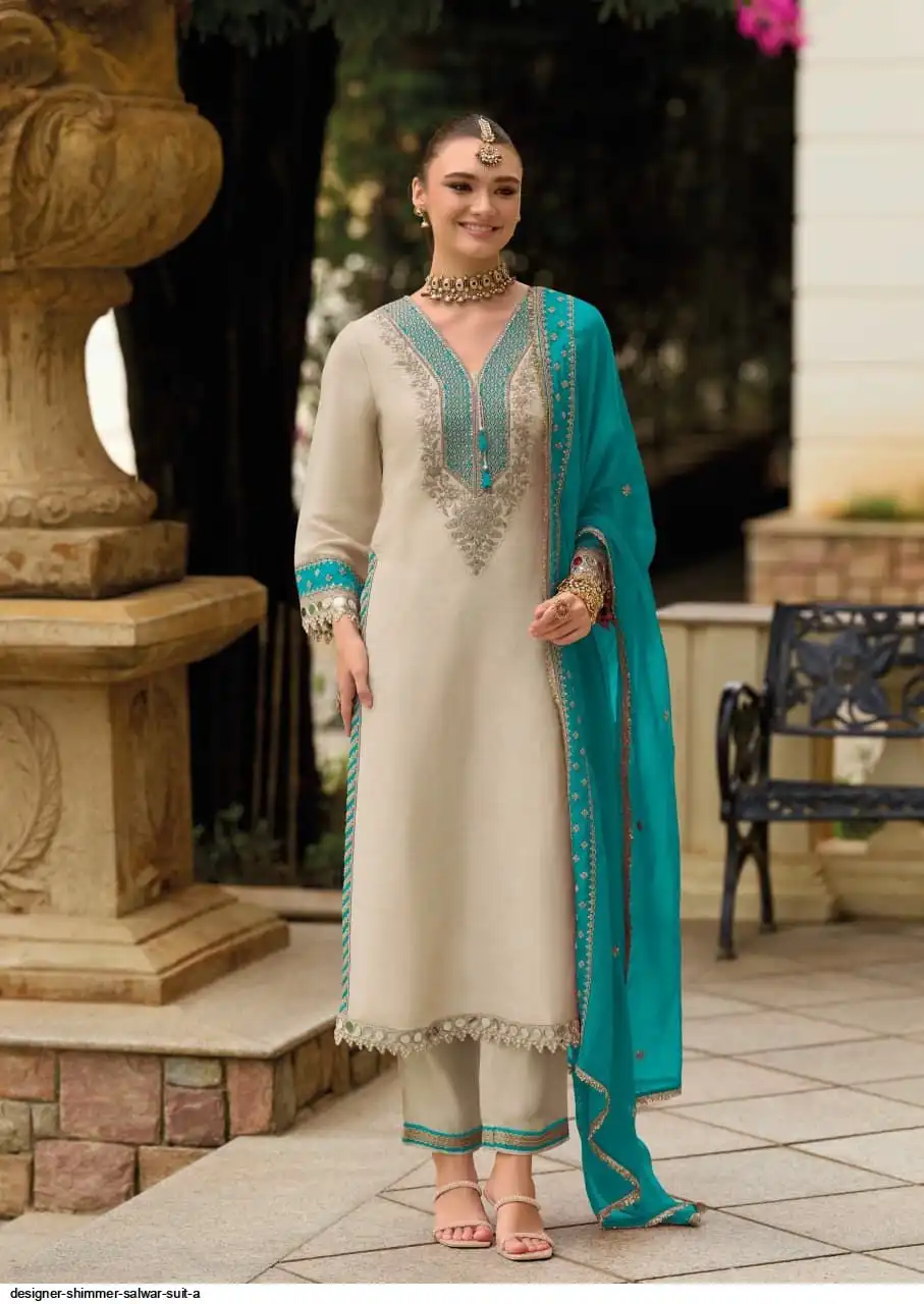 DESIGNER SHIMMER SALWAR SUIT A 2
