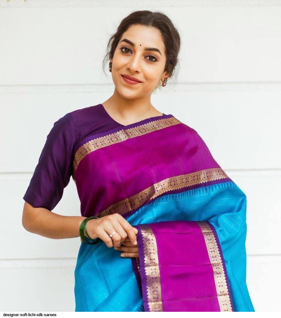 DESIGNER SOFT LICHI SILK SAREES