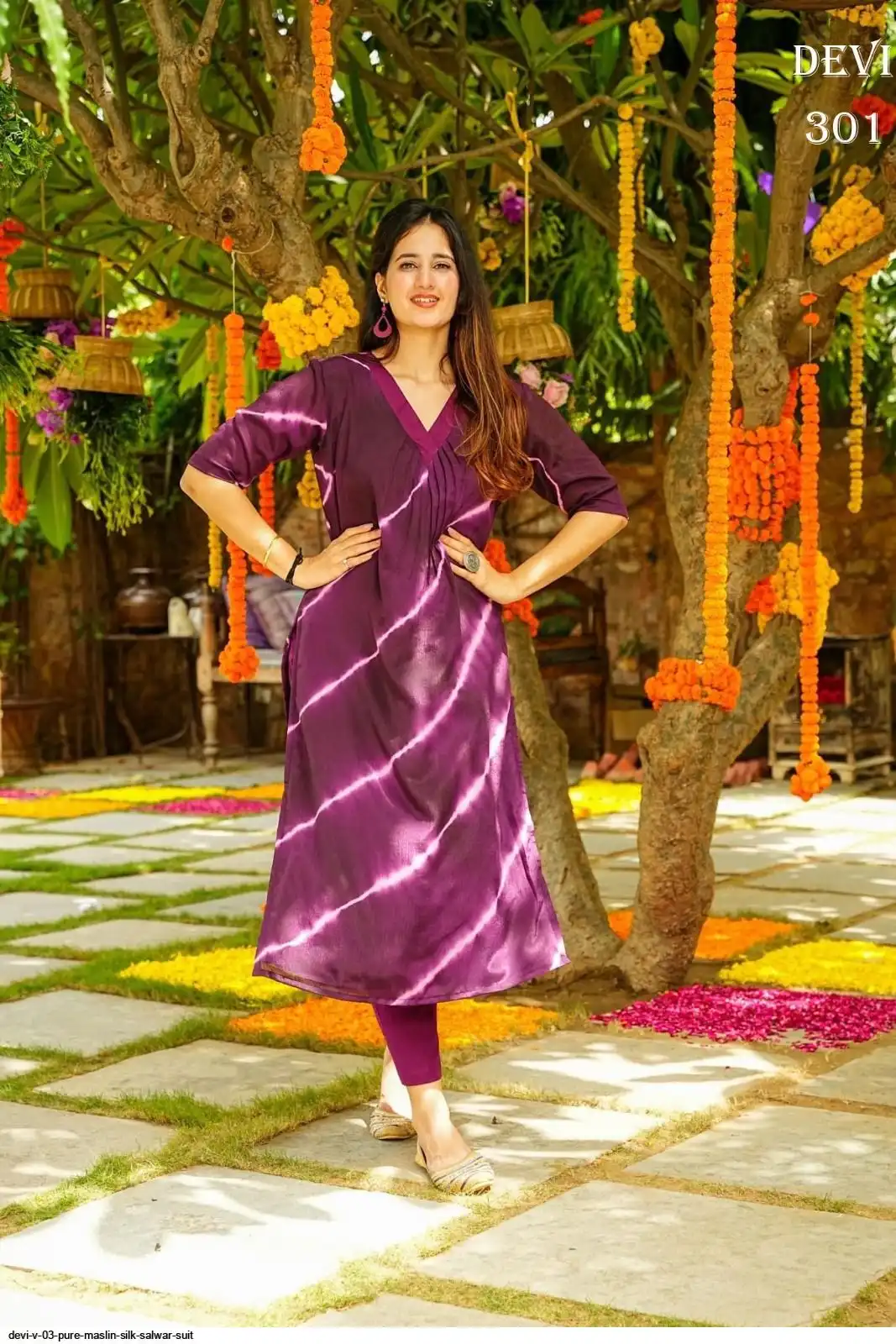 DEVI V 03 PURE MASLIN SILK SALWAR SUIT 1