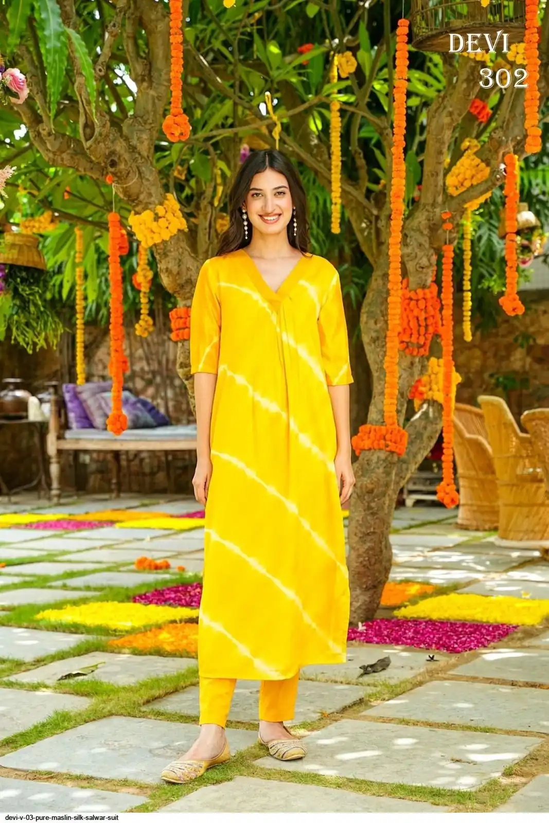 DEVI V 03 PURE MASLIN SILK SALWAR SUIT 2