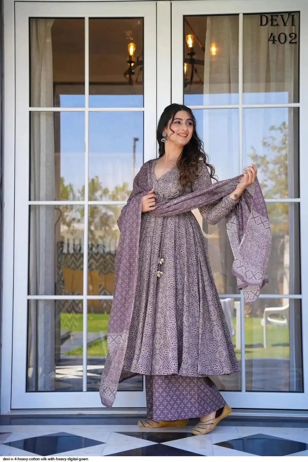 DEVI V 4 HEAVY COTTON SILK WITH HEAVY DIGITAL GOWN 2