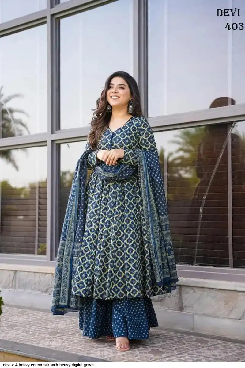 DEVI V 4 HEAVY COTTON SILK WITH HEAVY DIGITAL GOWN 3