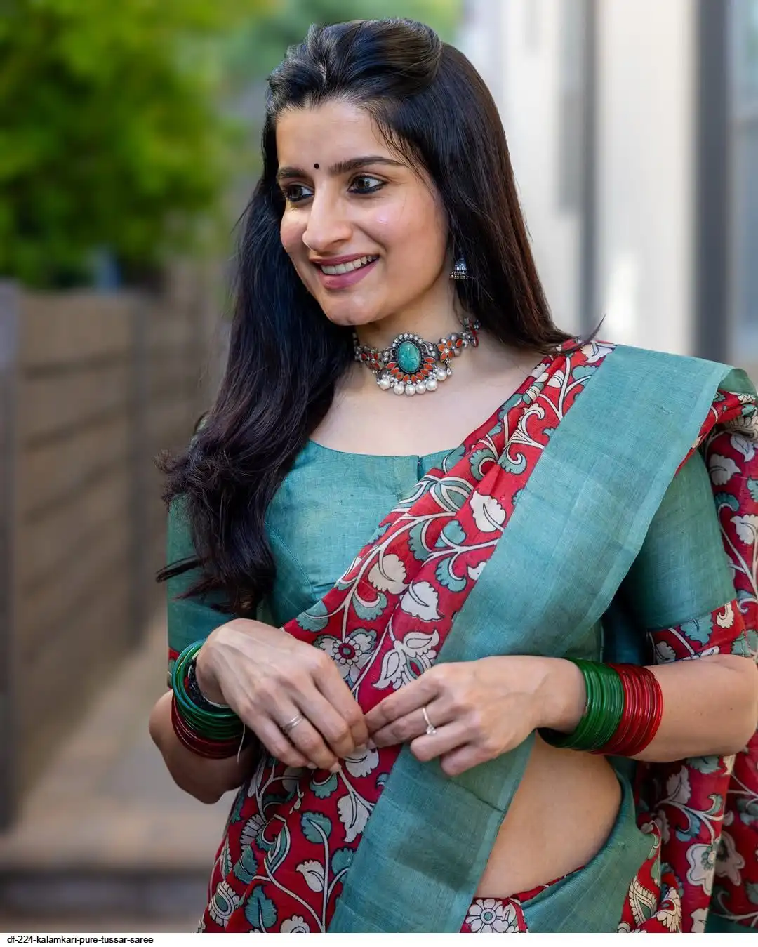 DF 224 KALAMKARI PURE TUSSAR SAREE