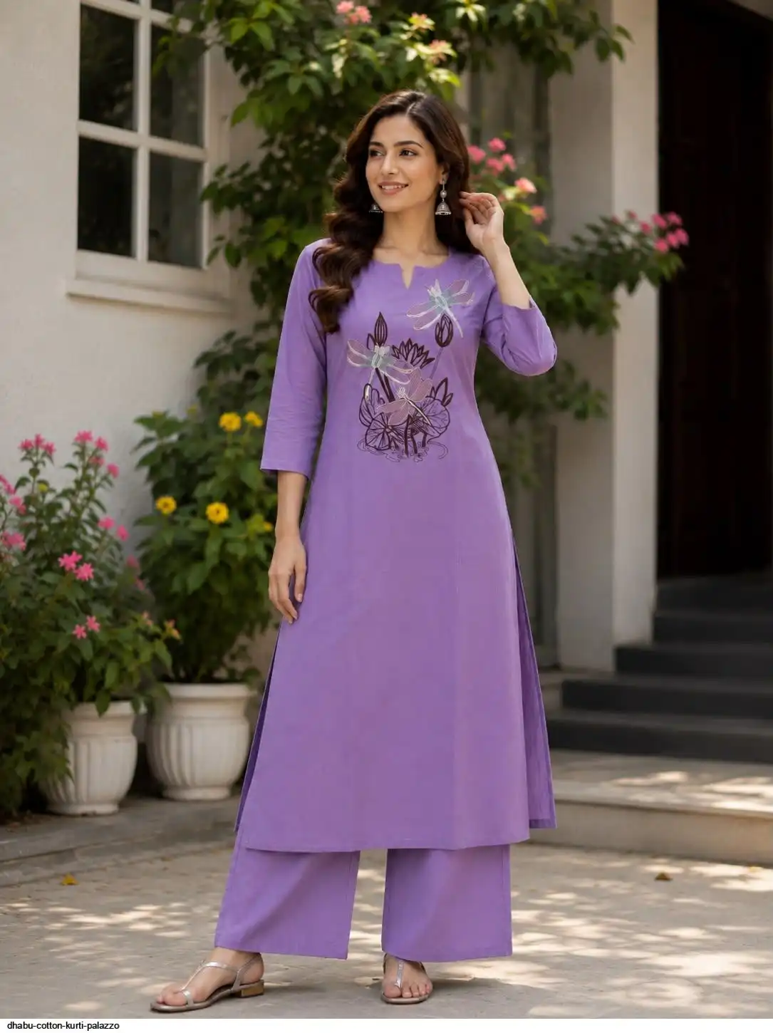 DHABU COTTON KURTI PALAZZO A