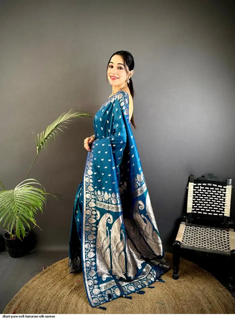 DHART PURE SOFT BANARASI SILK SAREES 5