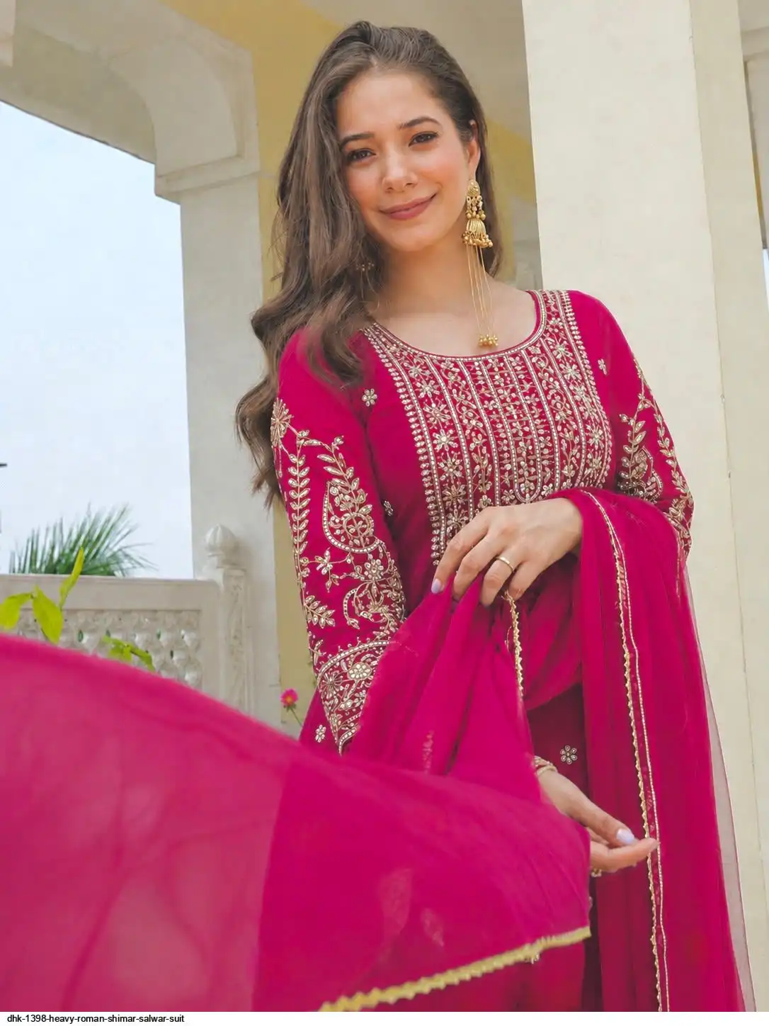 DHK 1398 HEAVY ROMAN SHIMAR SALWAR SUIT 2
