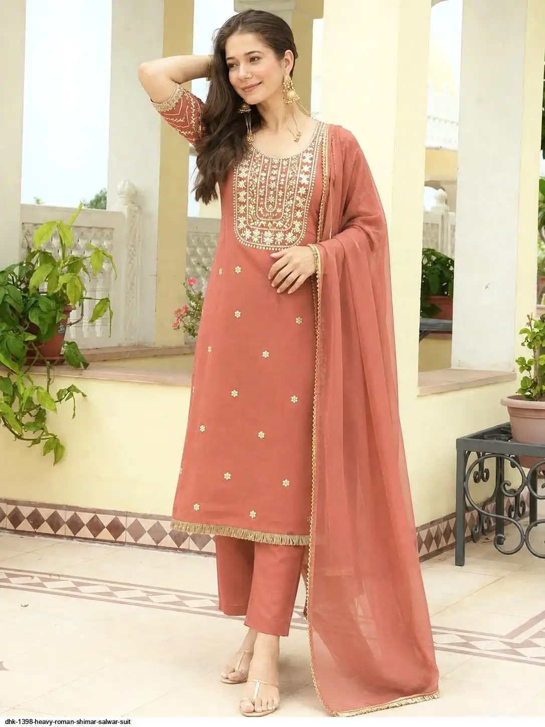 DHK 1398 HEAVY ROMAN SHIMAR SALWAR SUIT 3