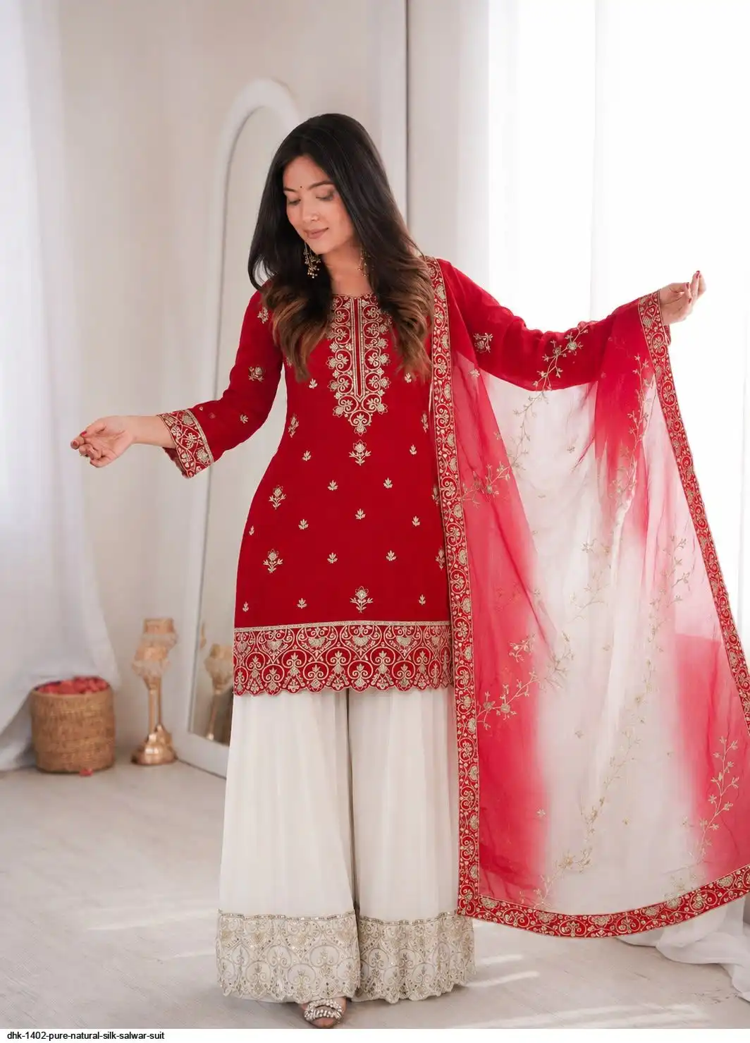 DHK 1402 PURE NATURAL SILK SALWAR SUIT 1
