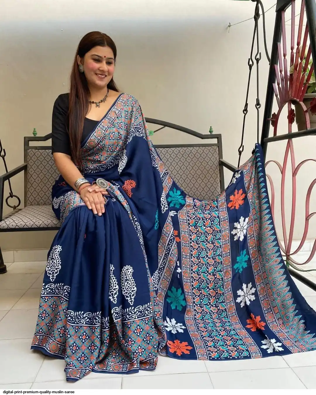 DIGITAL PRINT PREMIUM QUALITY MUSLIN SAREE