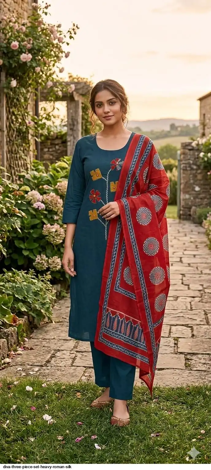 DIVA THREE PIECE SET HEAVY ROMAN SILK B