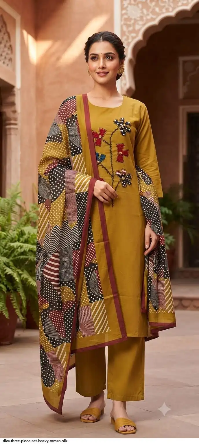 DIVA THREE PIECE SET HEAVY ROMAN SILK C