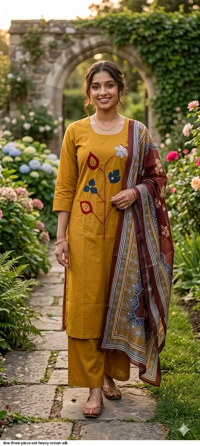 DIVA THREE PIECE SET HEAVY ROMAN SILK D