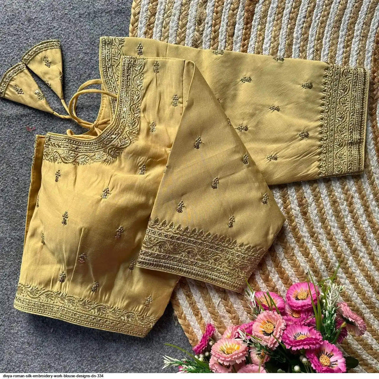 DIVYA ROMAN SILK EMBROIDERY WORK BLOUSE DESIGNS DN 334 L