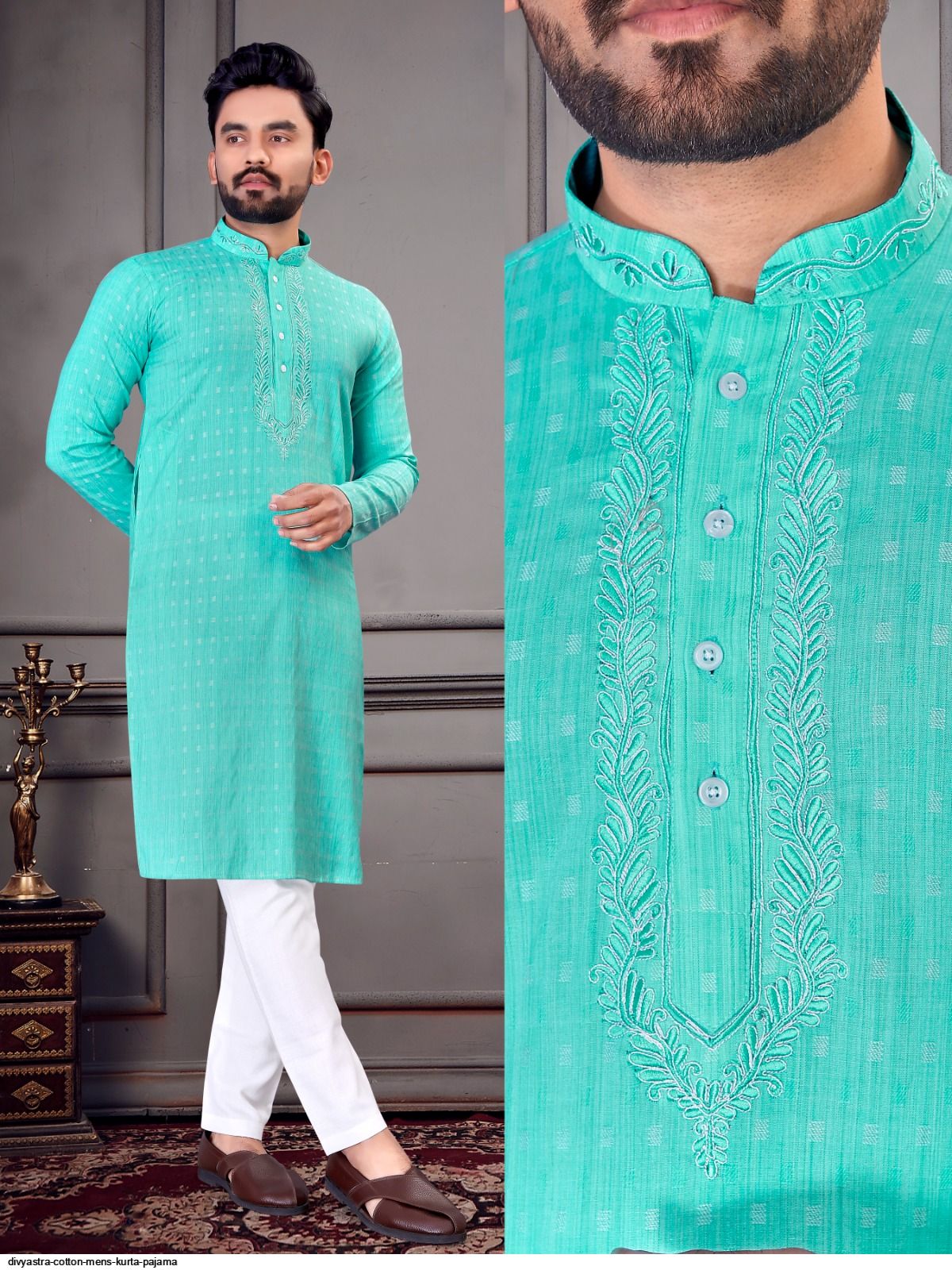 DIVYASTRA COTTON MENS KURTA PAJAMA