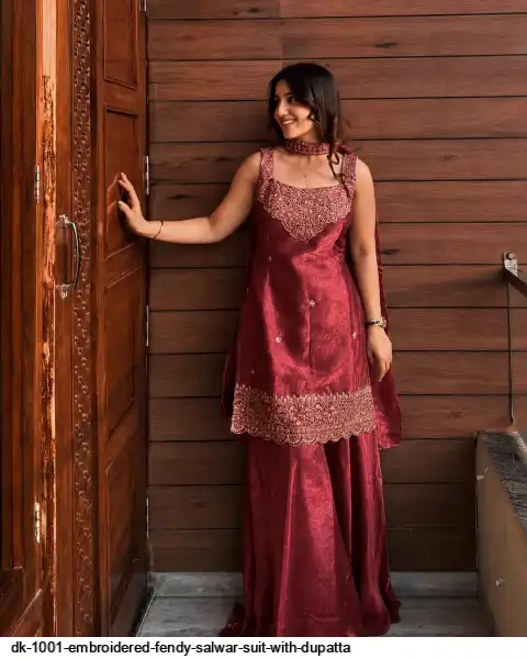 DK 1001 EMBROIDERED FENDY SALWAR SUIT WITH DUPATTA B